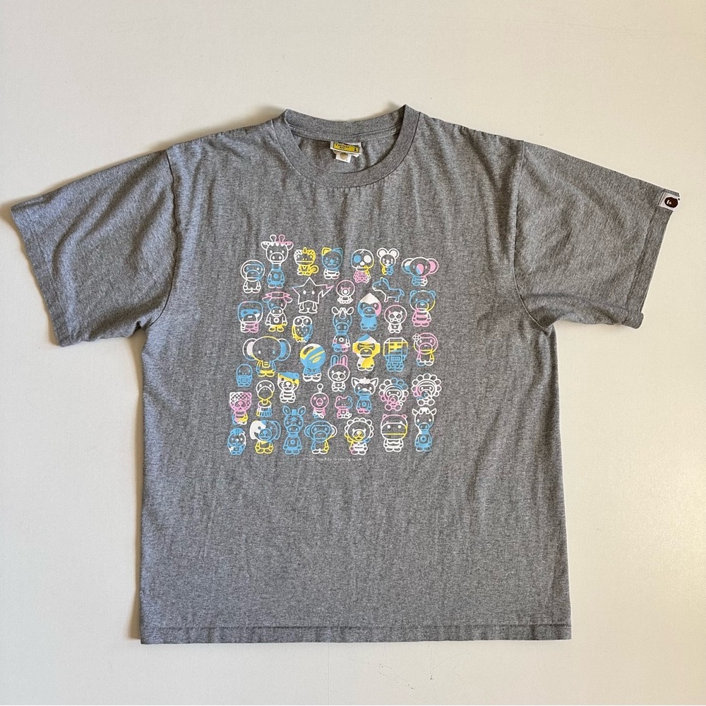 BAPE A Bathing Ape Multi” Gray Shirt Size Large